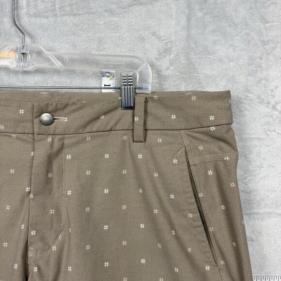Lululemon Commission Shorts 9” Tan Geo Dot Pattern ABC Men Size 40 Golf Stretch - Picture 4 of 11